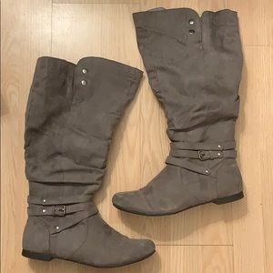 Fergalicious Grey knee-high boots